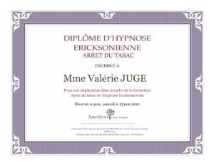 diplome praticienne hypnose ericksonienne